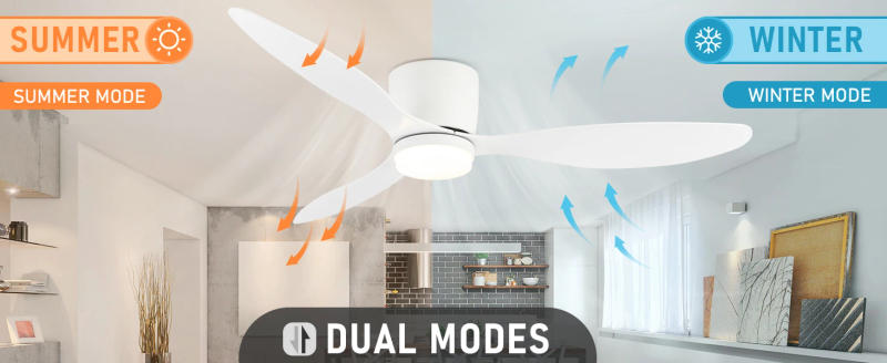 Description Picture 5 of itemIRALAN Modern LED Ceiling Fan Light With Remote Control Low Floor Decorative Light Energy-saving Light With Fan In Bedroom Home