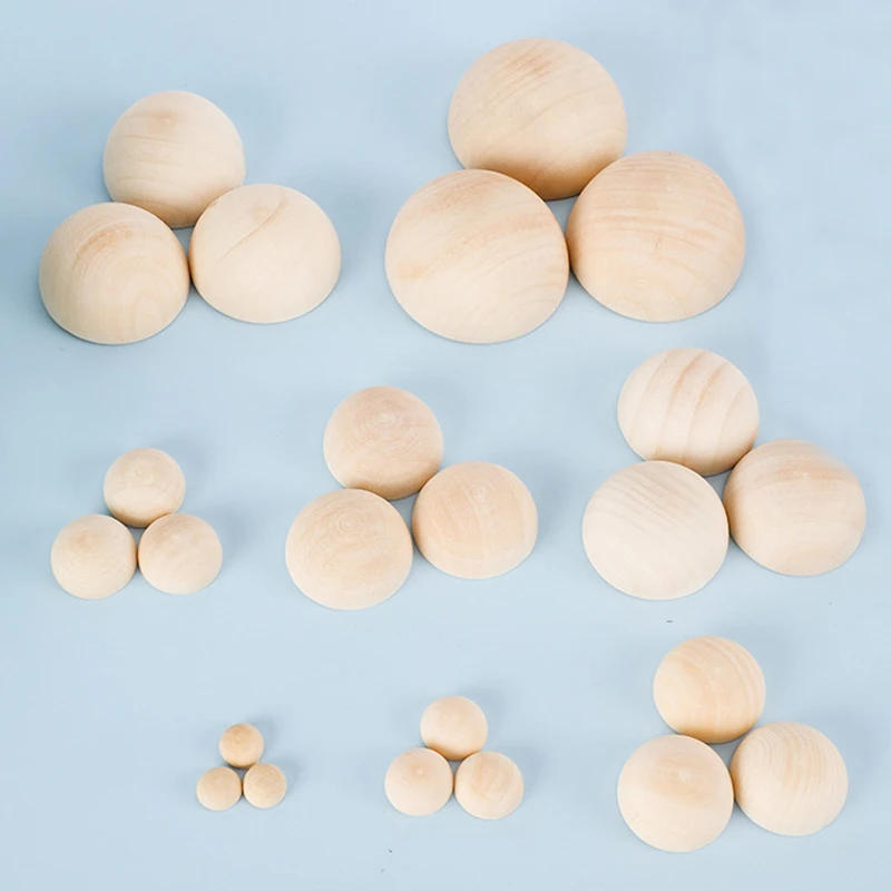 Description Picture 6 of item12/15/20/30/40mm 3-100Pcs Natural Wood Beads Half Round Spacer Wooden Bead Lead-Free DIY Kids Craft Paint Arts Christma Decorate