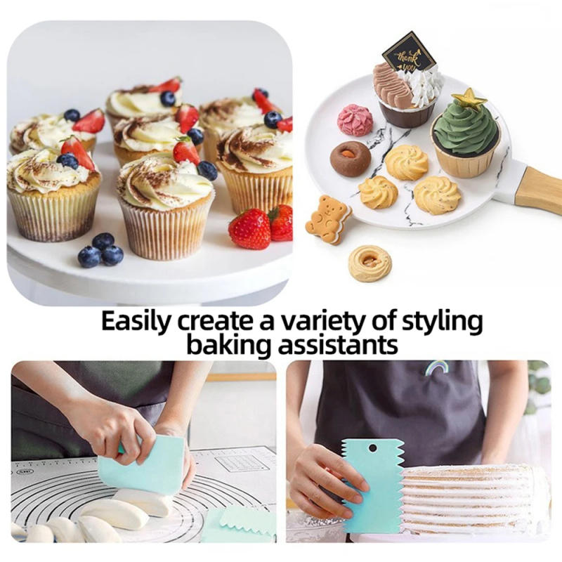 Description Picture 6 of item205/255PCS Anti-slip Cake Decorating Supplies Kit Tools Baking Accessories Cake Turntable Pastry Piping Bag Icing Scraper