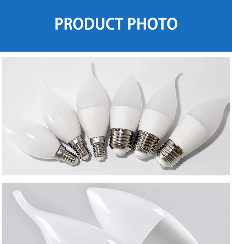 Description Picture 6 of item4PCS 3W 6W 9W 12W 15W led Light bulb E14 E27 LED Lamp Indoor Warm Cold White Light AC 220V LED Candle Bulb Home Decor Chandelier