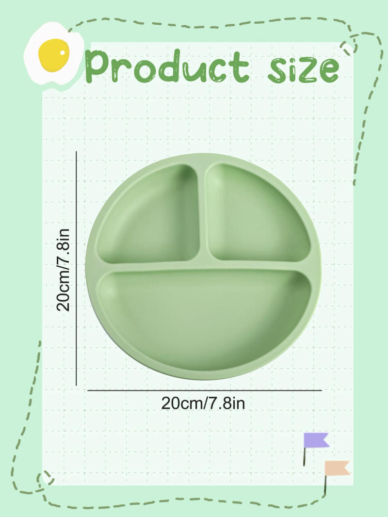 Description Picture 5 of itemTYRY.HU 100% silicone baby feed compartmentalized meal tray, with small suction cup that can be firmly attached to the table