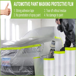 1 Roll Paint Masking Paper, Car Protection Covering Paper, Paint Tape, Assorted Masking Paper, For Car And Furniture, Floor