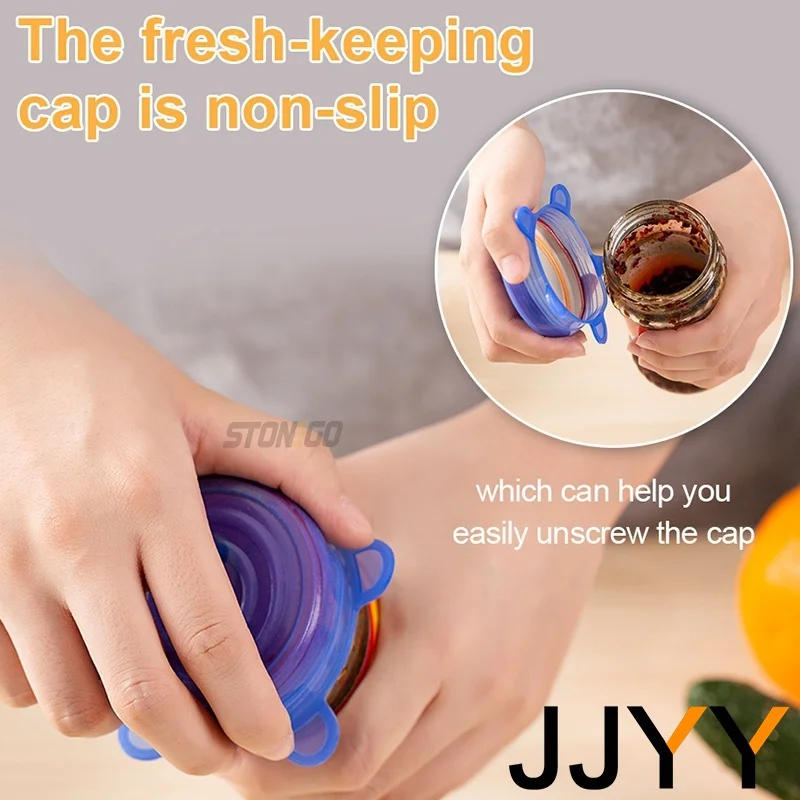 Description Picture 6 of itemSilicone Stretch Lids Reusable Universal Round Square Silicone Food Wrap Bowl Pot Lid Silicone Cover Pan Cooking Kitchen Stuff