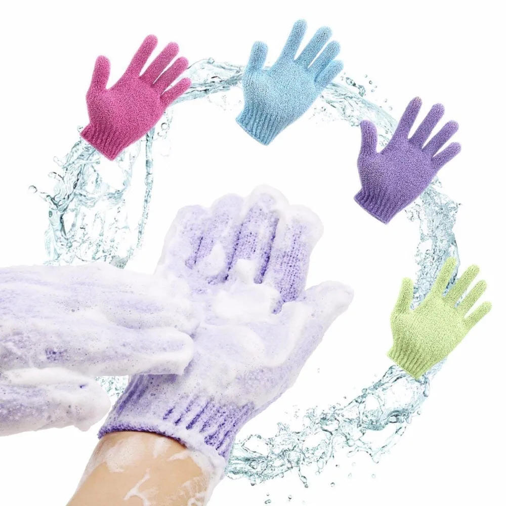 Description Picture 5 of item5 Fingers Bath Glove for Shower Scrub Shower Gloves Bath Cleaning Gloves Resistance Body Massage Sponge Wash for Rich Foam