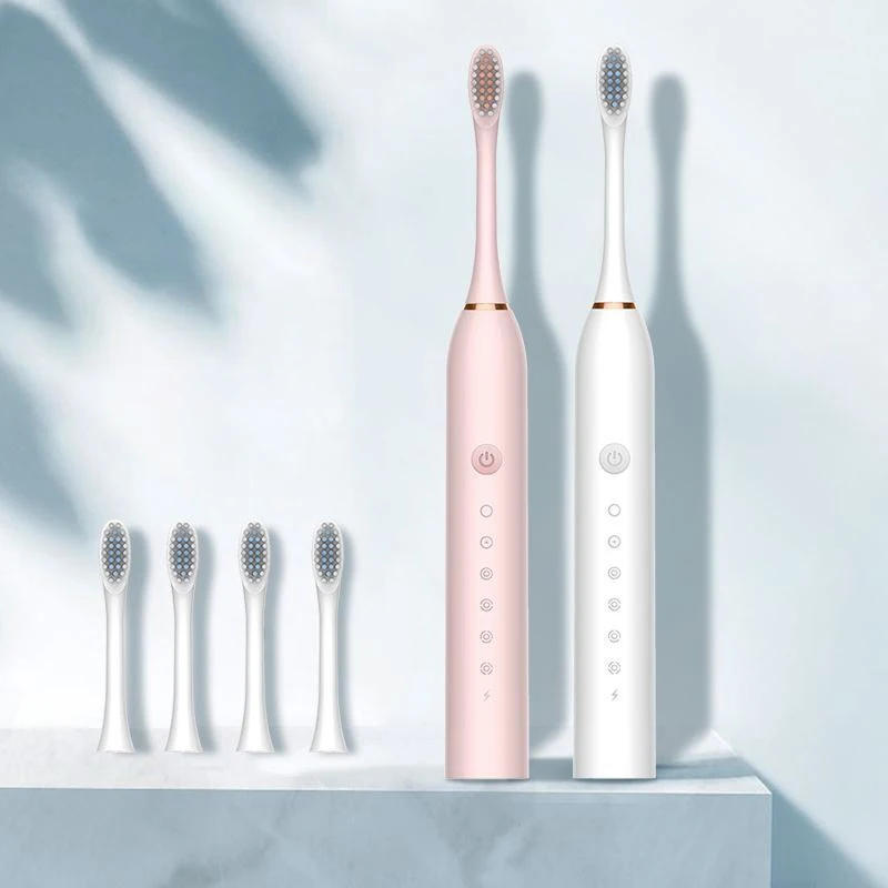 Description Picture 3 of itemNew 6 Mode Electric Toothbrush Sonic Brush Head Adult Timer Brush USB Charger Rechargeable Tooth Brushes Replacement Heads Set