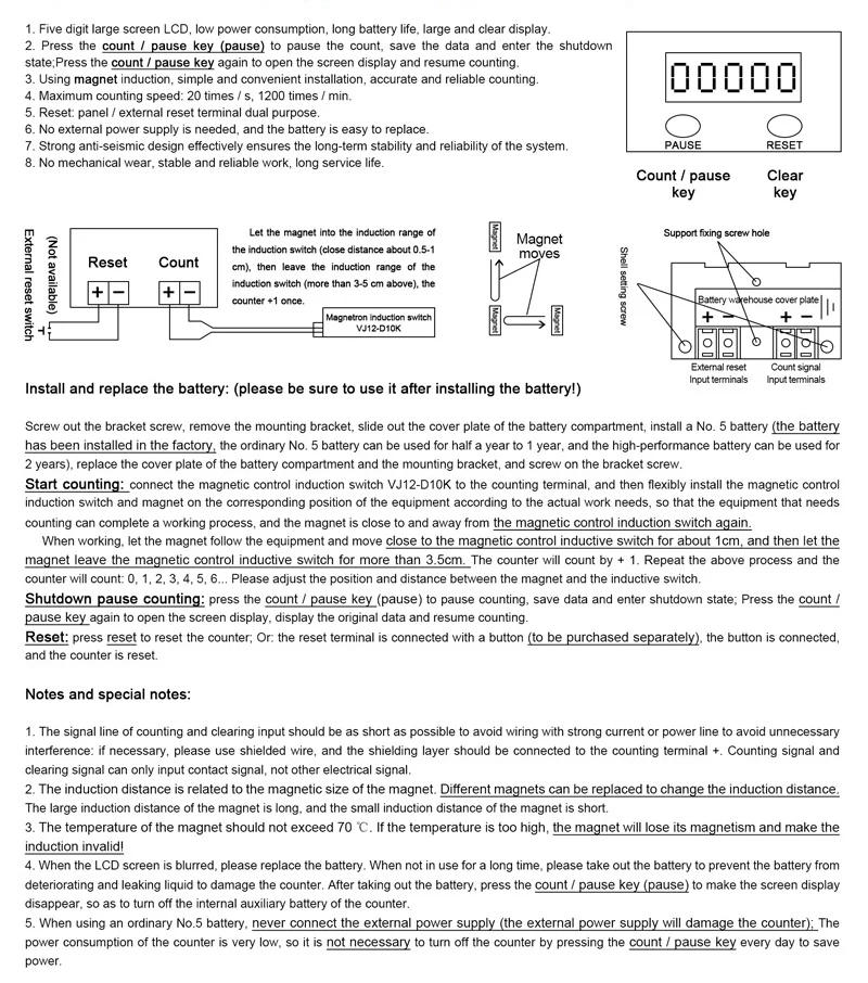 Description Picture 3 of itemElectronic digital 5 display counter proximity Industrial magnetic sensor switch punch counter automatic induction counter meter