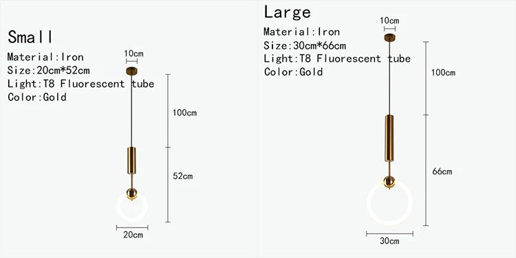Description Picture 2 of itemModern Northern Europe Pendant Lamp Iron Glass Gold Hotel Room Parlor bedroom Spiral staircase Annulus Simple atmosphere LED