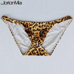 New Men's Underwear U convex Bag Hip Sexy Leopard Print Bikini Men's Briefs Comfortable Breathable Quality Male Panties HT033
