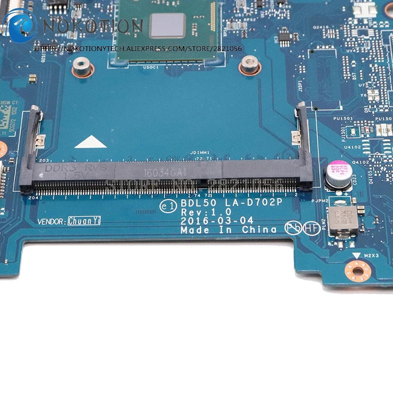Description Picture 6 of itemNOKOTION BDL50 LA-D702P 854944-601 854944-001 For HP 250 G5 15-AY Laptop Motherboard With N3060 N3710 CPU DDR3L