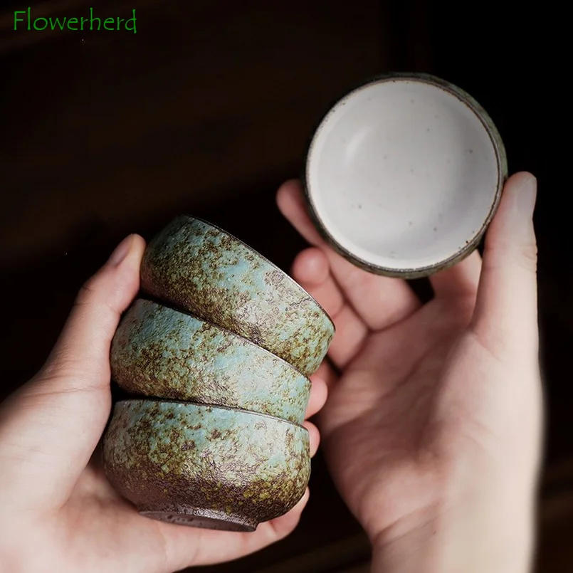 Description Picture 2 of itemCeramic Porcelain Tea Cup Teaware Kung Fu Tea Set Cup Tea Bowl Kiln Change Stoneware Retro Hat Cup