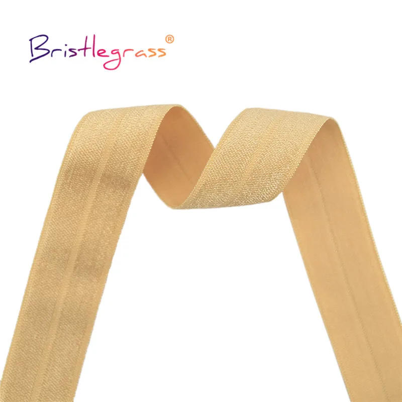 Description Picture 5 of itemBRISTLEGRASS 2 5 10 Yard 3/4" 20mm Solid Shiny Fold Over Elastic FOE Spandex Satin Band Tape Hair Tie Headband Dress Sewing Trim