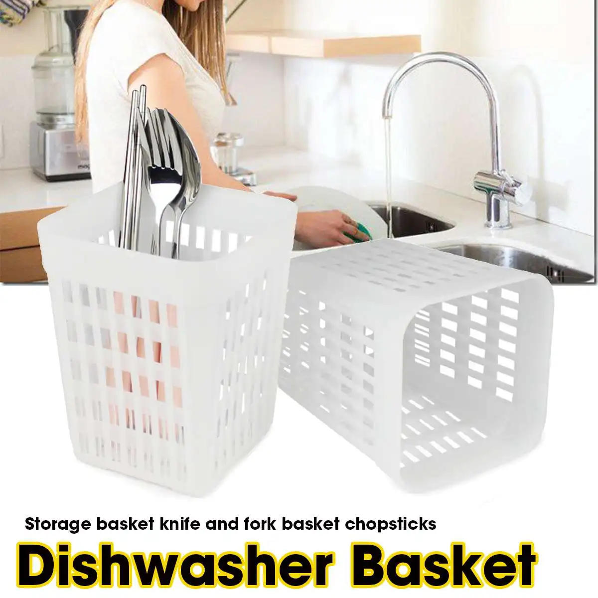 Description Picture 5 of itemDishwasher Cutlery Basket Storage Box for Knife Fork Chopsticks Spoon Kitchen Aids Spare Dishwasher Parts Universal Storage Box