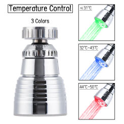 LED Temperature Sensitive  Light-up Faucet Kitchen Bathroom Glow Water Saving Faucet  360 Rotary Kitchen Faucet Shower Head