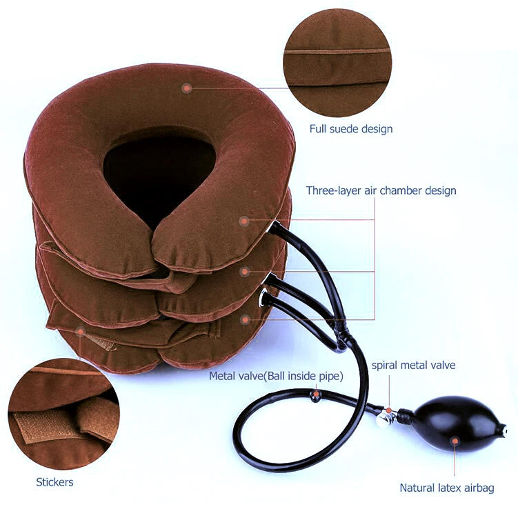 Description Picture 6 of itemU Shape Neck Pillow Air Inflatable Pillow Cervical Neck Head Pain Traction Support Soft Brace Home Camping Travel Accessories