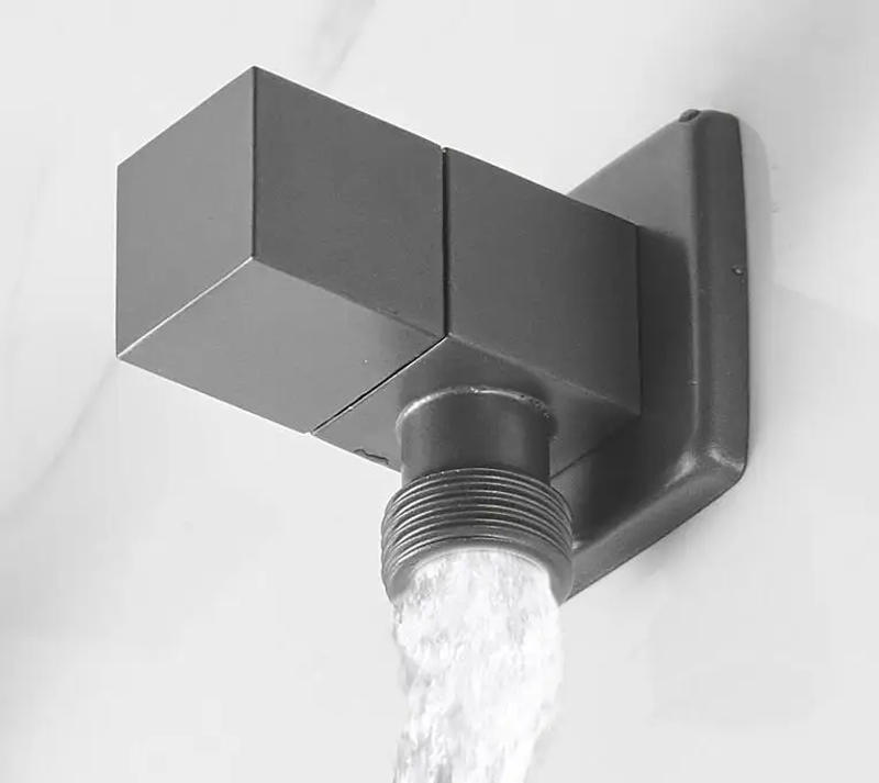 Description Picture 2 of itembrass gunmetal gray hot and cold triangle valve water stop valve basin toilet valve water heater triangle valve single valve