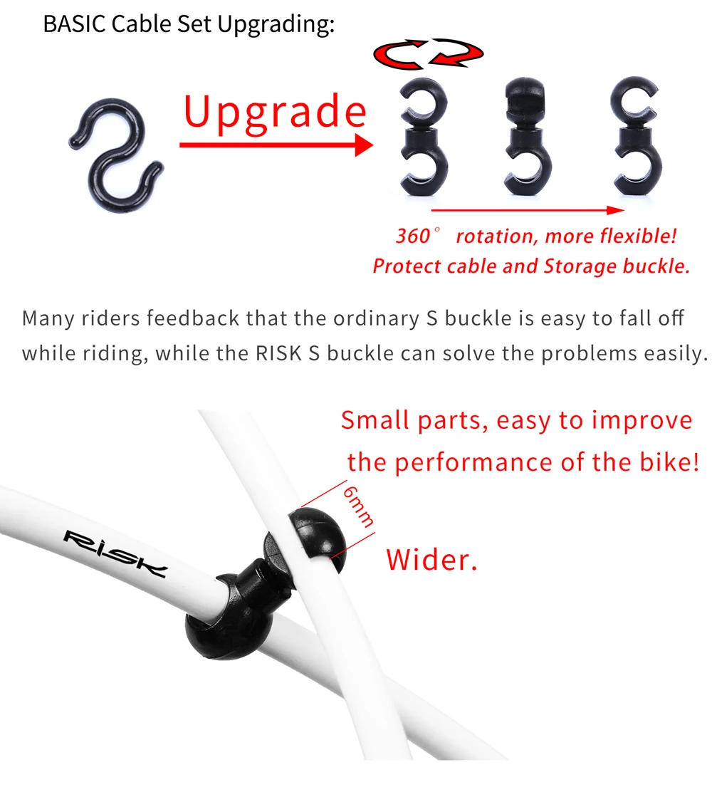 Description Picture 5 of itemRisk Bicycle Shift Gear Derailleur/Brake kits Wire Tube Line Hose Basic Brake/Shift Cable&Housing Group Sets For MTB Bike Road