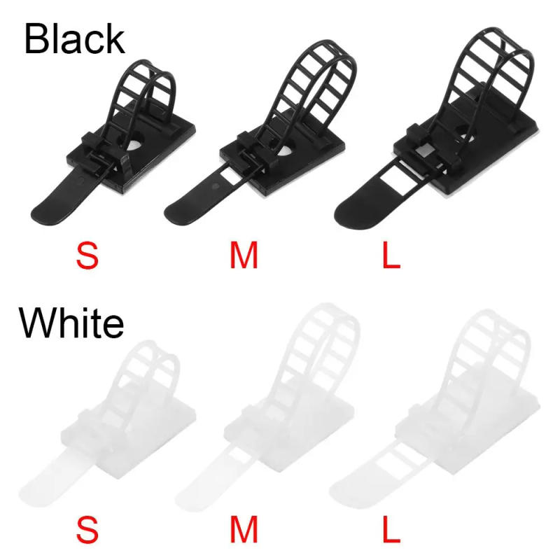 Description Picture 4 of item5/10Pcs Adjustable Cable Tie Self Adhesive Mounts Cable Clips Plastic Network Wire Power Cord Car Cable Tie Clip Clamp