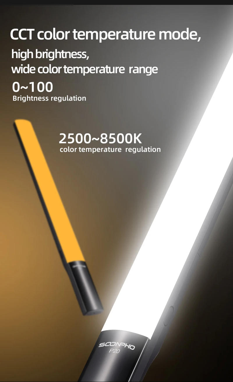 Description Picture 5 of itemSOONPHOP20 Handheld Led Lights 2500K-8500K RGB CRI95+ Ice Stick Rod-shaped Photographic Lighting Video Led lamp For photo studio