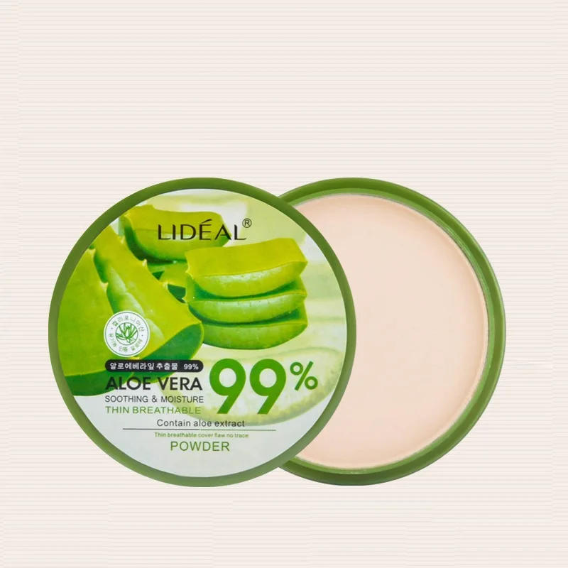 Description Picture 4 of item99% Aloe Vera Face Powder Smoothing Pressed Powder Waterproof Breathable Moisturizing Makeup Concealer Brighten Foundation