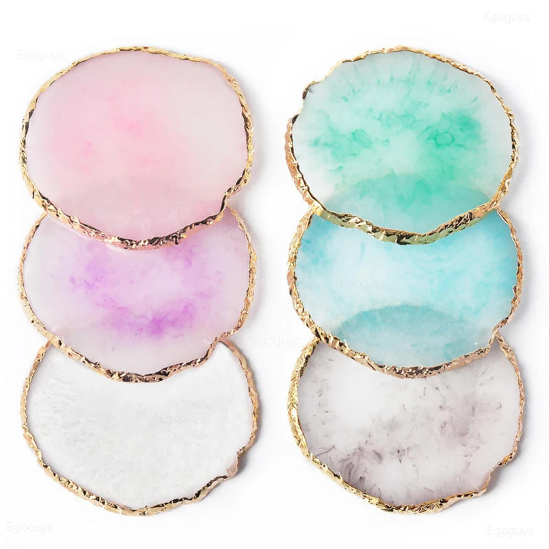 Description Picture 6 of item1PC Round Resin Agate Stone Nail Color Palette Gel Polish Pallet Mixing Drawing Paint Plate Pad Manicure Nail Art Display Shelf