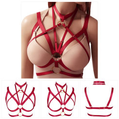 Straps Bondage Body Harness Lingerie Ring-O Accessories Punk Crop Tops Cage Bra Lingerie Harness Belt For Women Suspender Garter