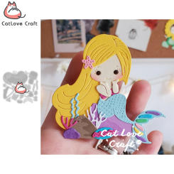 Catlove Mermaid Girl Metal Cutting Dies Scrapbooking Mold Stencil Die Cuts Card Making DIY Craft Embossing New Dies For 2021