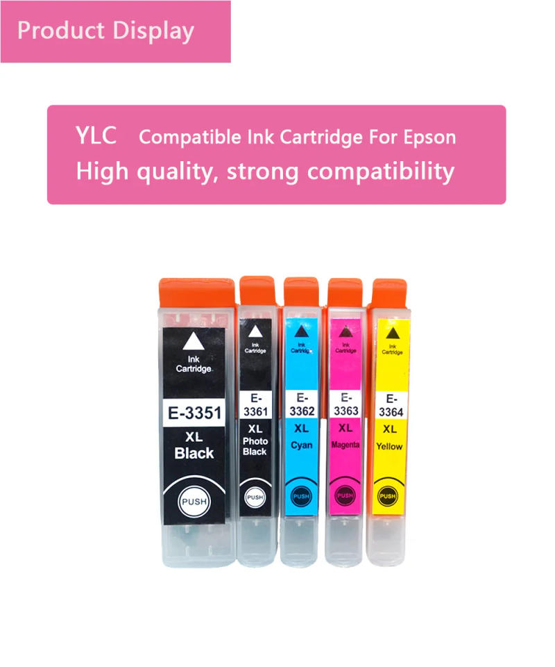 Description Picture 2 of itemFor Epson 33XL T3351 T3361 - T3364 Compatible ink cartridge XP-530 XP-630 XP-635 XP-830 XP-540 XP-640 XP-645 XP-900 printer ink