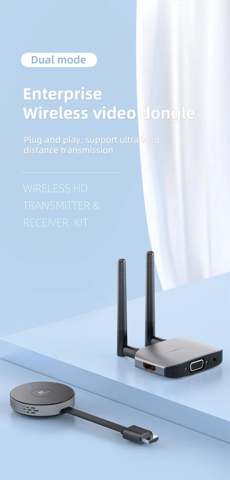 Description Picture 4 of itemHagibis Wireless HDMI-compatible Video Transmitter & Receiver Extender Display Adapter Dongle for TV Monitor Projector switch PC