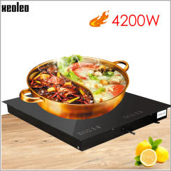 XEOLEO Commercial Built-in Ceramic Household Induction Cooker Touchpad Appliance Kitchen Electric Hob Single With Timing  4200W