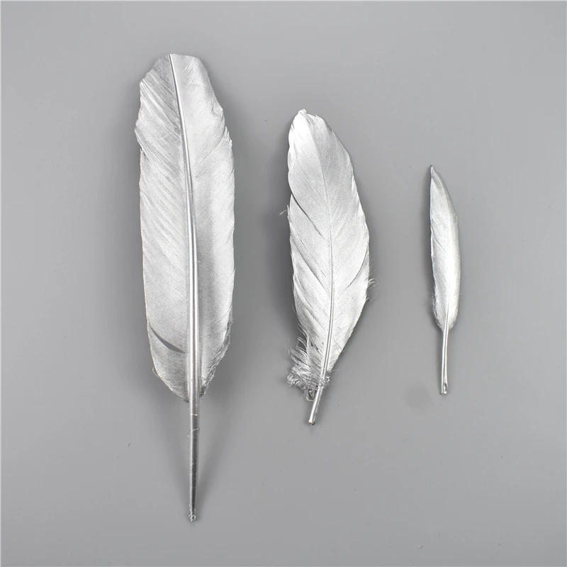 Description Picture 4 of itemWholesale Golden Goose Feather for Crafts Silver Duck Plumas Wedding Party Decoration Handicraft Accessories Table Centerpieces