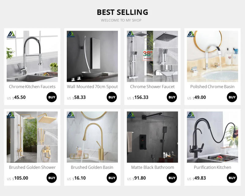 Description Picture 2 of itemRozin Chrome Brass Purified Water Kitchen Faucet Mixer Tap and Pure Water Filter Faucet Deck Mounted Dual Handles Hot Cold Taps