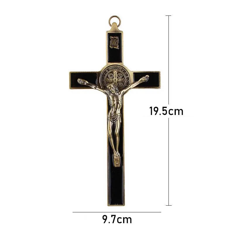 Description Picture 4 of itemChurch Relics Figurines Crucifix Jesus Christ On The Stand Cross Wall Crucifix Antique Home Chapel Decoration Wall Car Decor