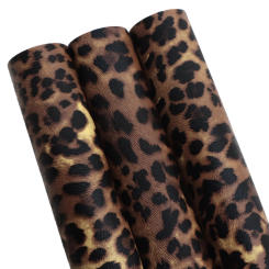 Leopard Pattern Faux Leather Sheets Glitter Furry Holographic Synthetic Leather Fabric 20x33cm for DIY Earrings Hair Bows Crafts