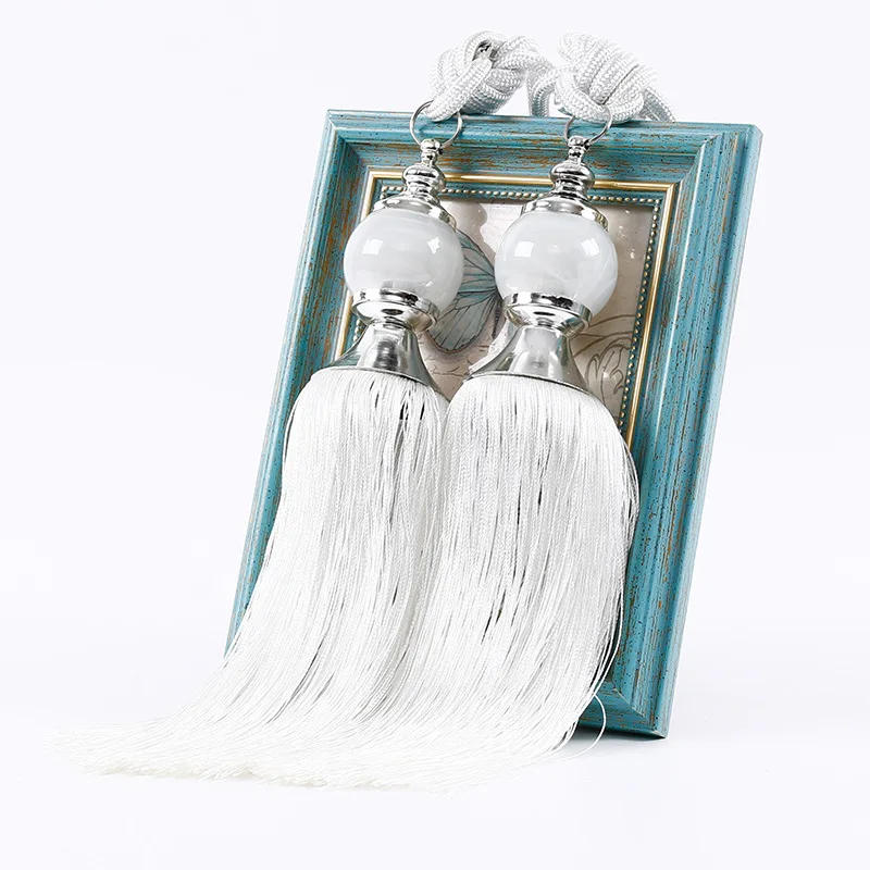 Description Picture 3 of item1 Pair Curtain Tie Backs with Tassel Traditional Chinese Tieback Curtain Decorative Accessories