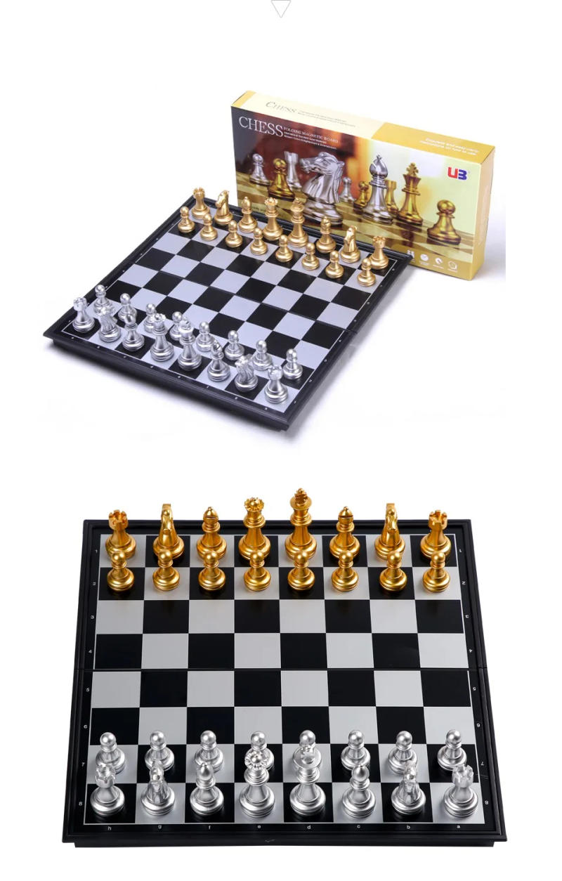 Description Picture 3 of itemMedieval Chess Sets With Magnetic Large Folding Portable Chess Board 32 Chess Pieces Board Game Chess Figure Sets