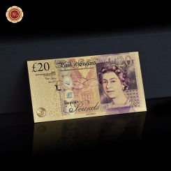 Full Set Colored Gold Foil Banknote Queen Elizabeth United Kindom Pound Banknote Uk Gbp Fake Money Bill Gift for Collection