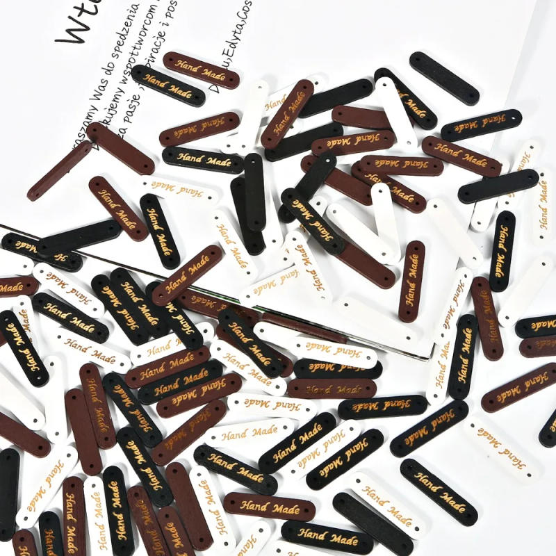 Description Picture 6 of itemBrand New Wood Labels Handmade Letter Embossed Tag Labels 50pcs/lot DIY Crafts Supplies Garment Fabric Sewing Accessories