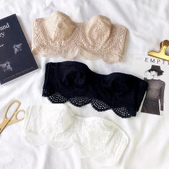 New Secret Seamless Tube Tops Women Invisible Bra Lace Strapless Bra Bustier Bandeau Breathable Wrapped Chest Underwear