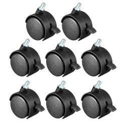 uxcell 4pcs-20pcs 1.5inch 2inch Swivel Caster Wheels Nylon 360 Degree M6 M8 M10 Threaded Stem Caster Wheel with Brake no Brake