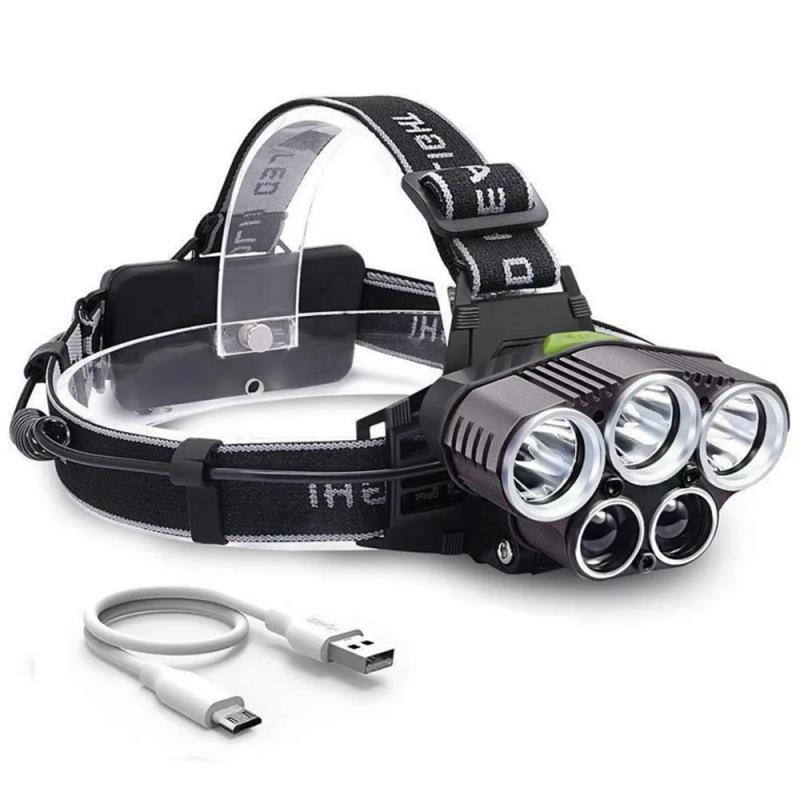 Description Picture 6 of item250000LM 5X T6 LED Headlamp USB Rechargeable Flashlight Torch Lamp USA 5 Modes Portable Head Lighting Outdoor Camping Head Light