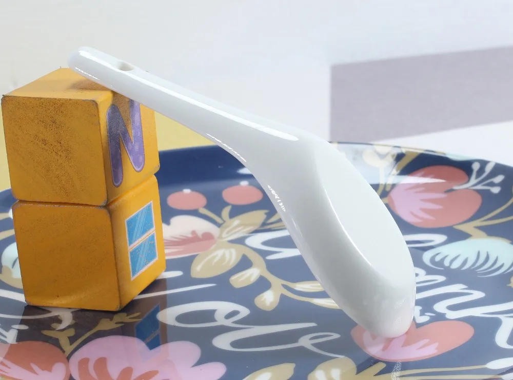 Description Picture 3 of item6pcs Set Plain White Bone Ceramic Spoon  Kis Soup Spoon, Korean Ice Cream Ladle, Porcelain Dinner Baby China Chinese Rice Scoop