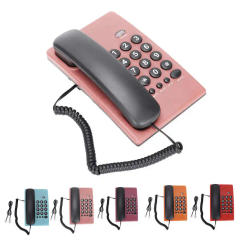 Home Landline Phone Wired Phones Desktop Corded Fixed Phone for Hotel Telephone Support Pause Mute Function