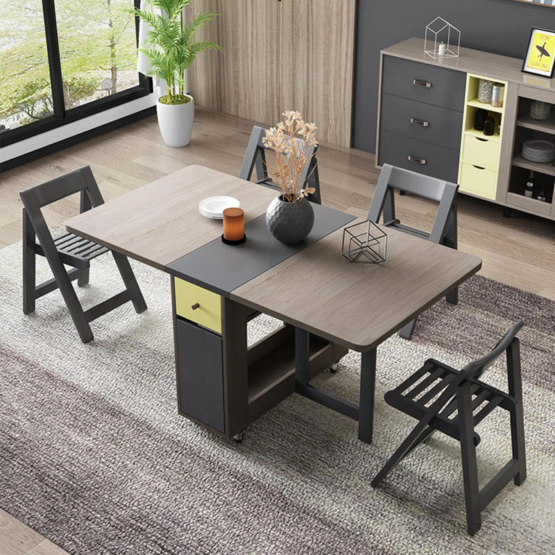 Description Picture 3 of itemFashion Folding Dining Table Furniture yemek masasi Multifunctional Rectangle Foldable Dining Table Folding Chairs