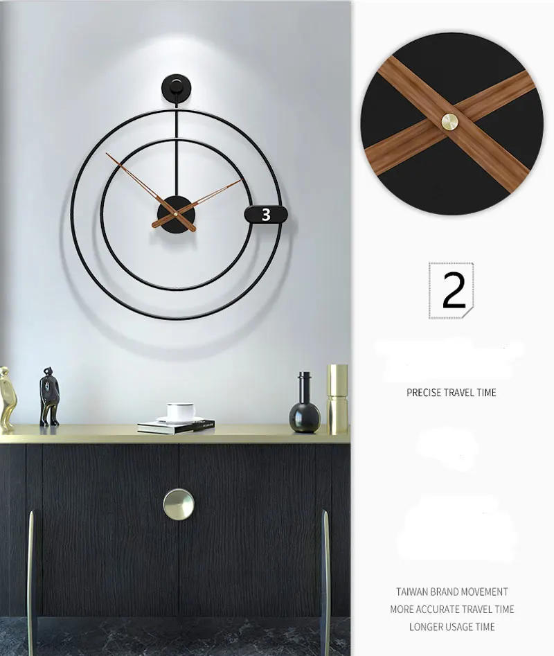 Description Picture 6 of itemWall Clocks Home Decoration Large Vintage European Creative Iron Art Living Room Dining Room Restaurant Hall Hotel Hanging Watch