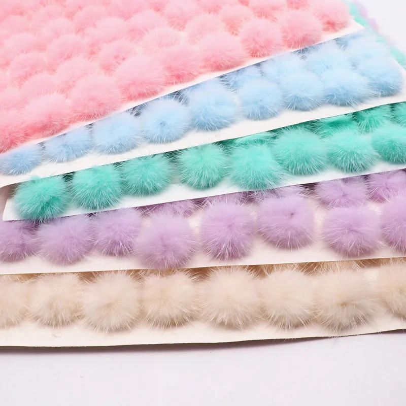Description Picture 4 of item3cm Fur Pompom Mink Pom Poms Colors Soft mink Pompon DIY Material Earrings Accessories Decor Clothing Hats Supplies 10pcs