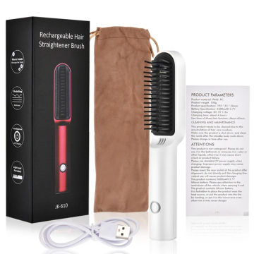 Fast Hair Comb Rechargeable USB Hair Straightener Ceramic Heating Hair Brush Magic Hair Styling Electric Splint For All Hair