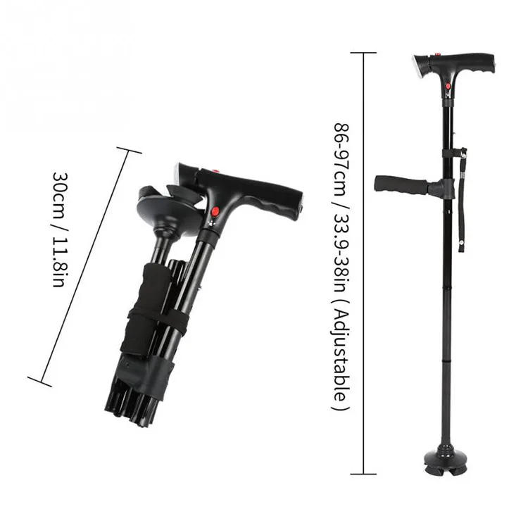Description Picture 4 of itemCollapsible Telescopic Folding Cane Elder Cane LED With alarm Walking Trusty Sticks Elder Crutches for Mothers the Elder Fathers