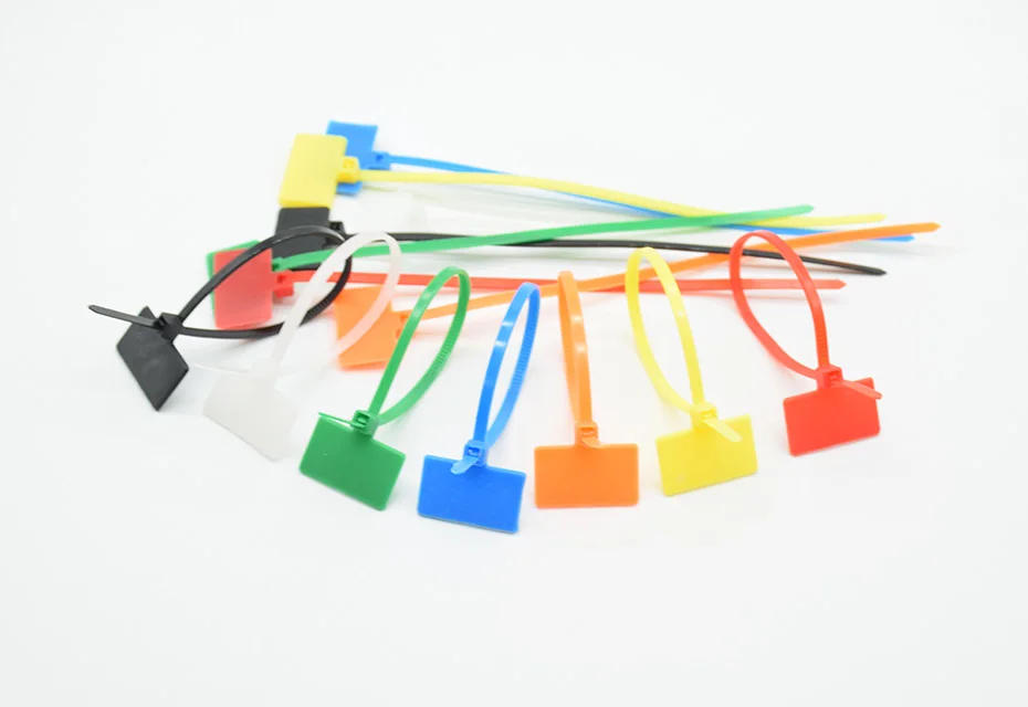 Description Picture 2 of item30pcs  4*150mm Nylon Cable Ties tag labels Plastic loop Ties markers Cable Tag self-locking Zip Ties Easy mark red blue green