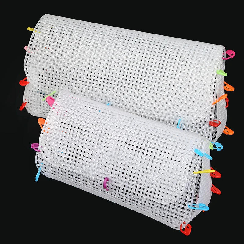 Description Picture 2 of itemPlastic Mesh Cloth For Bag Making DIY Handcraft Bags Weaving Material Latch Hook Bags Made Plastic Grid Hook Crafts Accessories