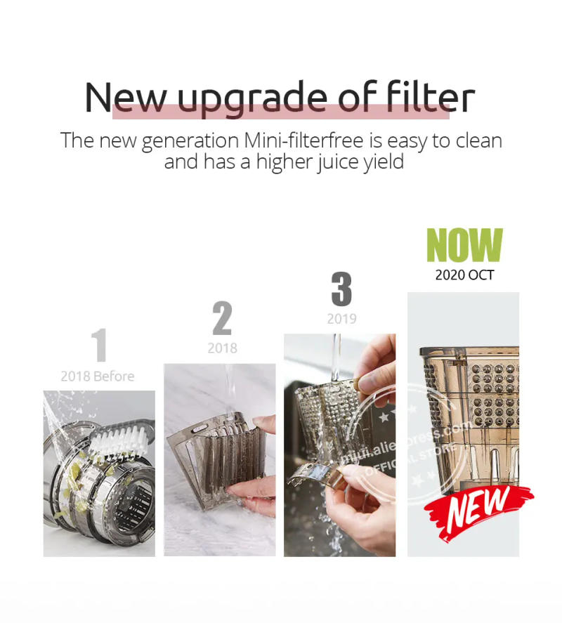 Description Picture 4 of itemMIUI Slow Juicer Screw Cold Press Extractor Patented Filter-Free Electric Fruit Vegetable Juicer Machine Modle-Portabable